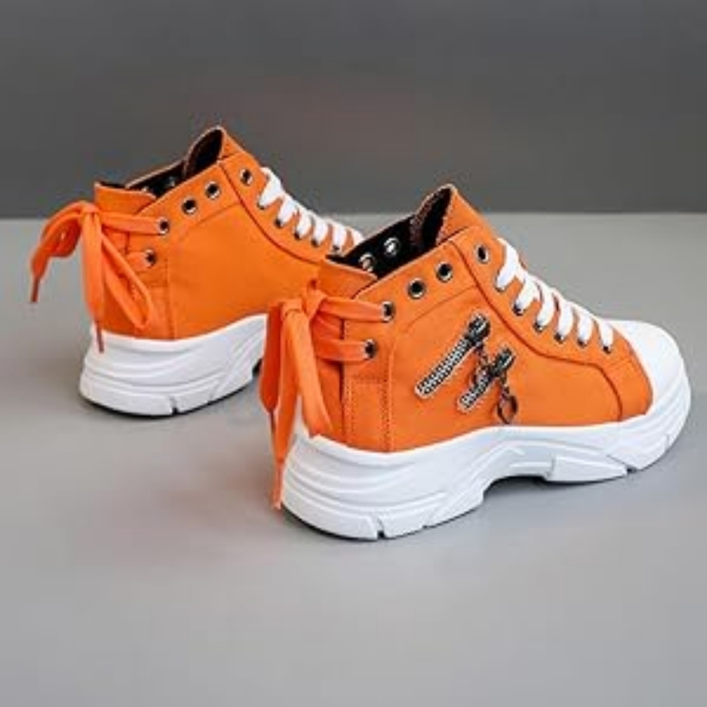 Orange High-Top Women's Sneakers